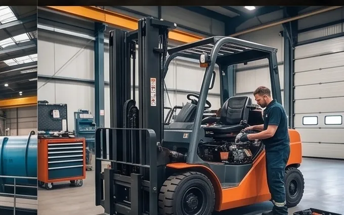Maintenance d'un engin de manutention en atelier